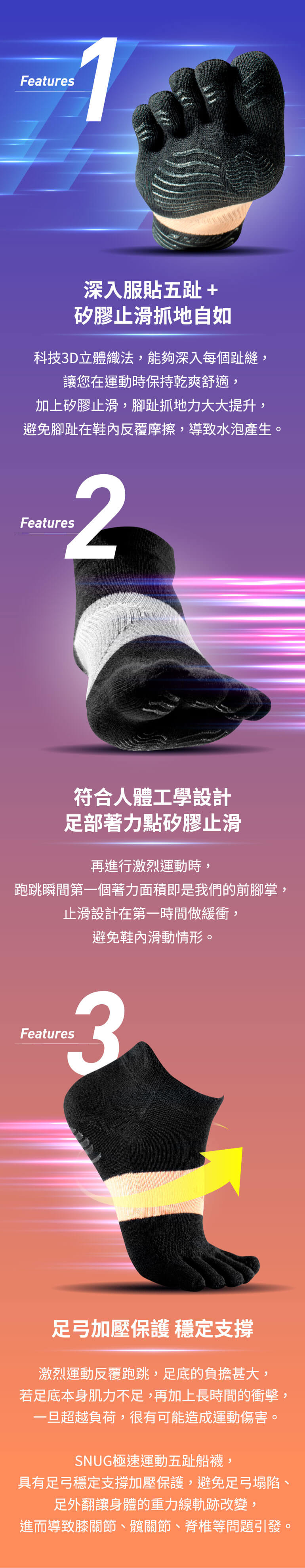 五趾運動船襪